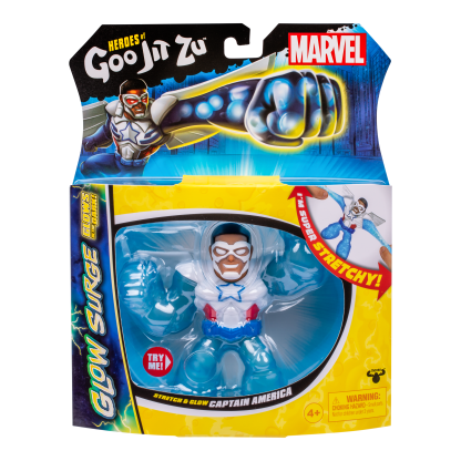 Shopkins Heroes of Goo Jit Zu Marvel S9 W2 Hero Pack Stretch and Glow Captain America Sam Wilson
